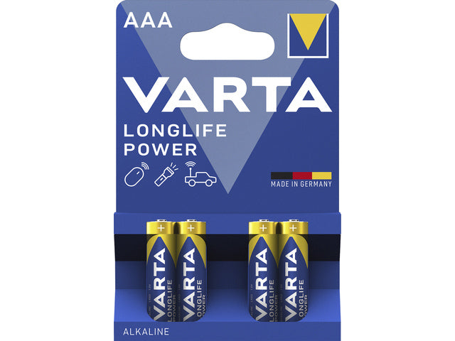 Batterij Varta Longlife Power AAA blister a 4 stuks