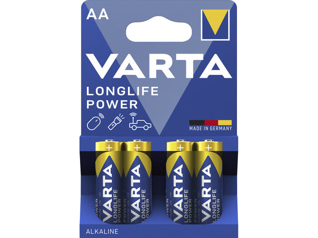 Batterij Varta Longlife Power AA blister a 4 stuks