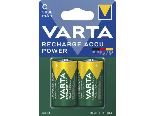 Batterij oplaadbaar Varta C 3000mAh blister a 2 stuks