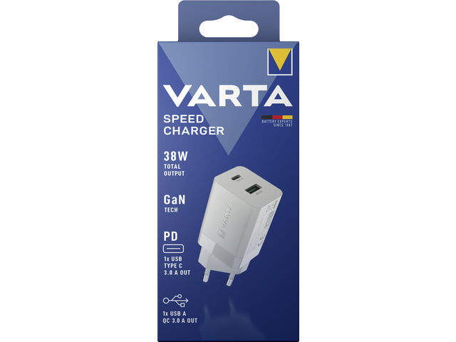 Oplader Varta Speed Charger 38W 1x USB A / 1x USB C