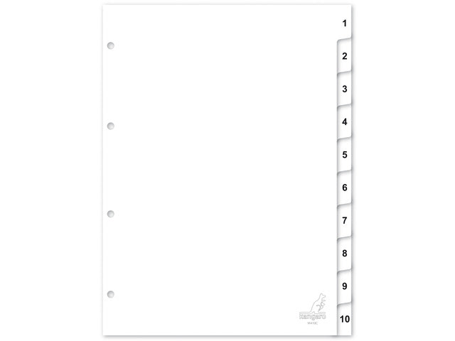 Kangaro-Registerkarte, A4-Format, PP, 120 Mikron, 4-fach, 10-teilig