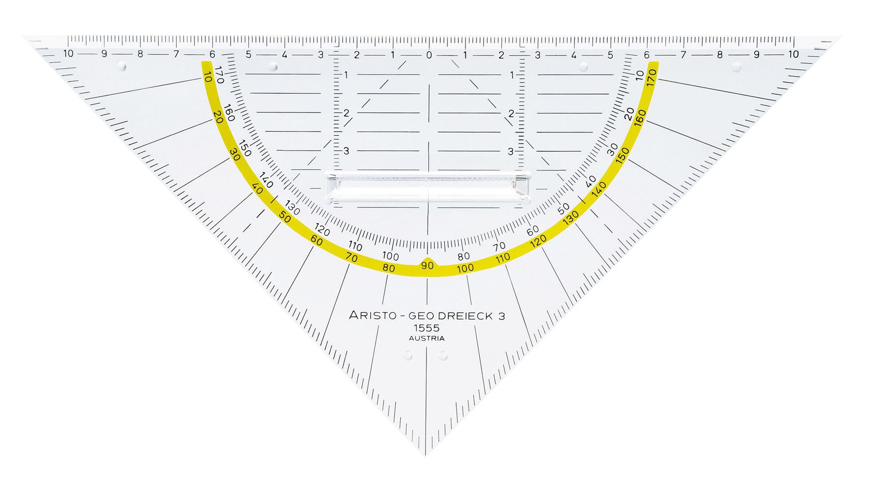 Geodriehoek Aristo 20 cm met greep