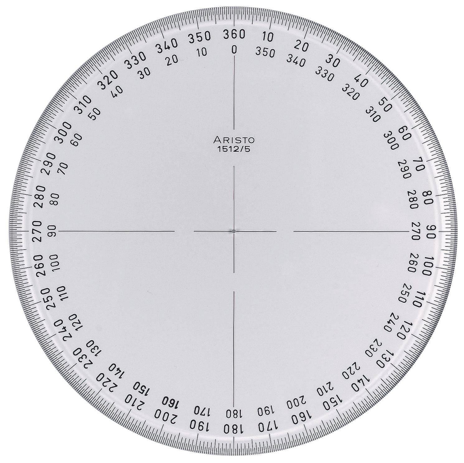 Kompasroos Aristo 360° 12 cm glashelder plexiglas
