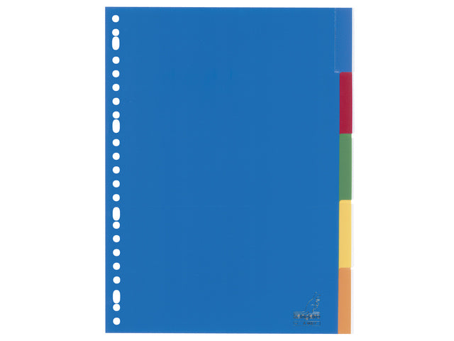 Tabblad Kangaro A4 venster PP 120 micron assorti 23-gaats 5-delig