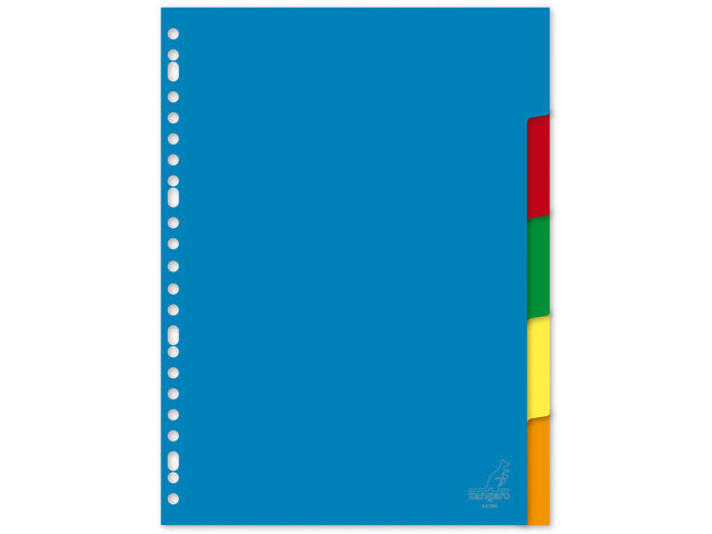 Tabblad Kangaro A4 blanco PP 120 micron assorti 23-gaats 5-delig