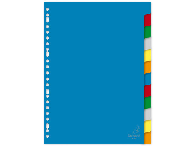 Tabblad Kangaro A4 blanco PP 120 micron assorti 23-gaats 12-delig