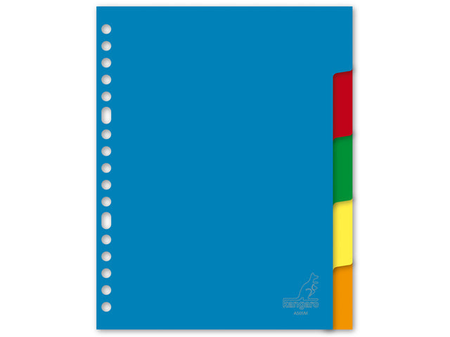 Tabblad Kangaro A5 blanco PP 120 micron assorti 17-gaats 5-delig