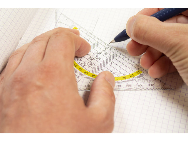 Geodriehoek Westcott 14 cm in zakje met kopkaart