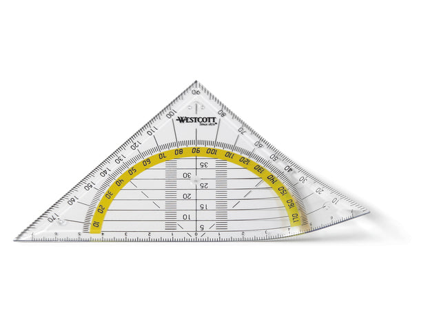 Geodriehoek Westcott 14cm flexibel in polybag
