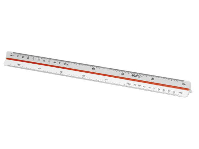 Schaalstok Westcott 30cm 1:500/1000/1250/1500/2000/2500