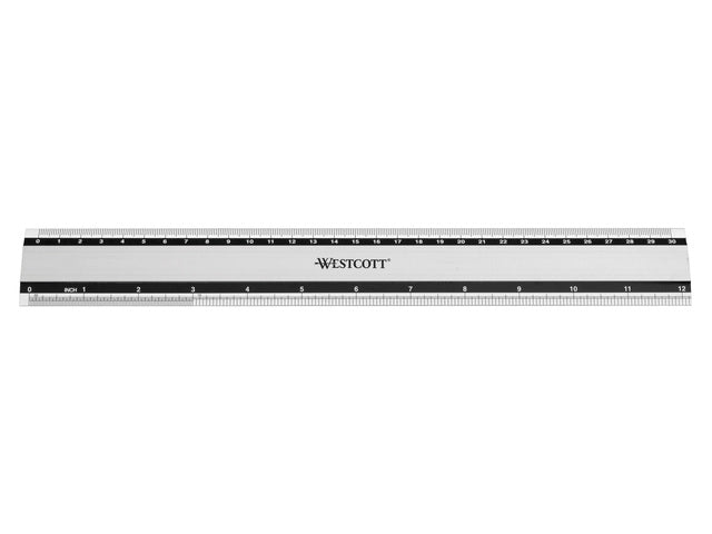 Liniaal Westcott aluminium 30cm met antislip