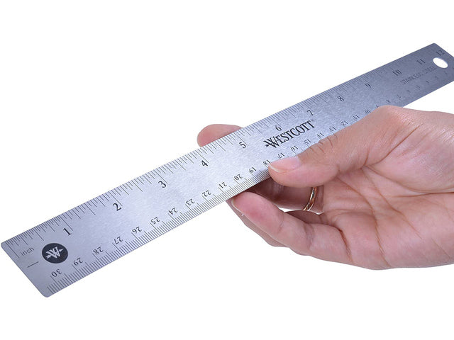 Liniaal Westcott 30cm RVS met antislip