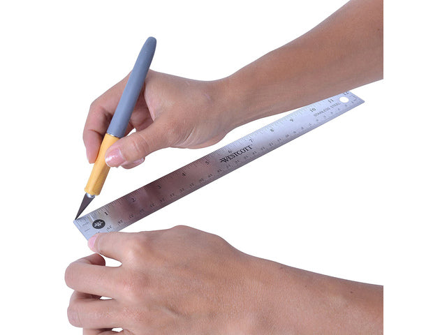 Liniaal Westcott 30cm RVS met antislip