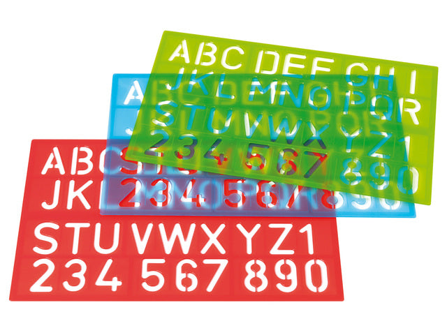 Sjablonen Westcott cijfers en letters assortie kleuren