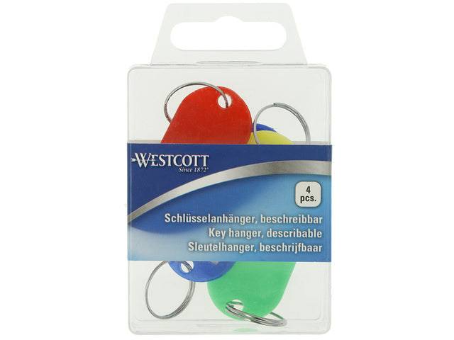 Sleutelhanger Westcott ass. 4e. in kunststof doos. Met verwisselbaar etiket.