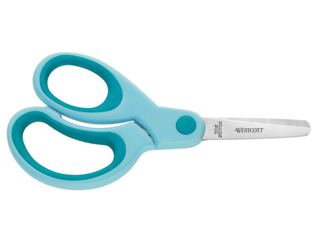 Schaar Westcott Kids 13cm softgrip linkshandig ronde punt turquoise