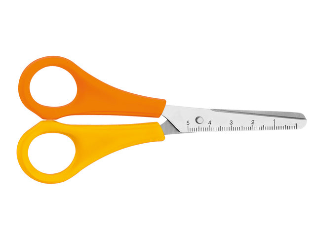 Schaar Westcott Kids 13cm ronde punt linkshandig geel/oranje