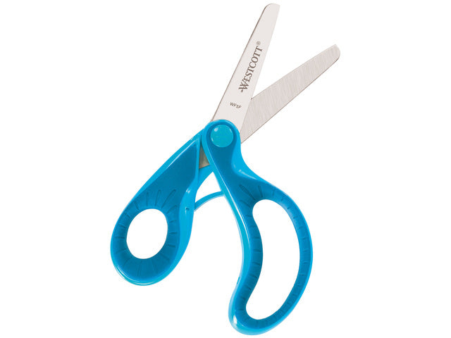 Schaar Westcott ergo junior softgrip blauw