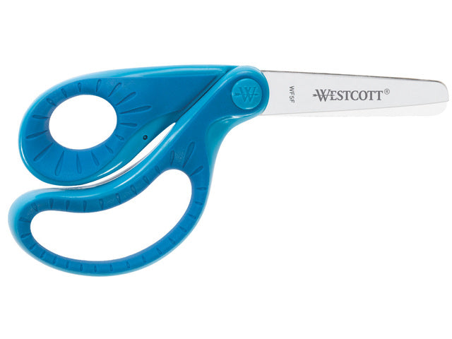 Schaar Westcott ergo junior softgrip blauw