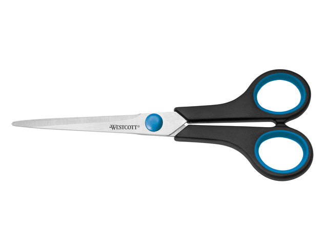 Schaar Westcott Easy Grip 18cm RVS, zachte grip in zak