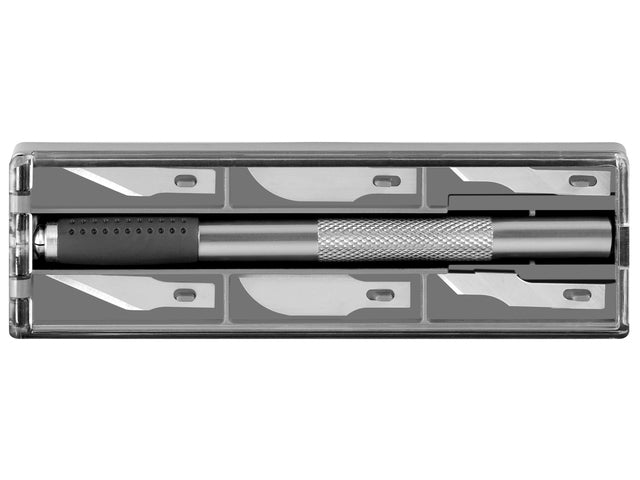 Scalpel Westcott metalen grip met 6 verschillende mesjes