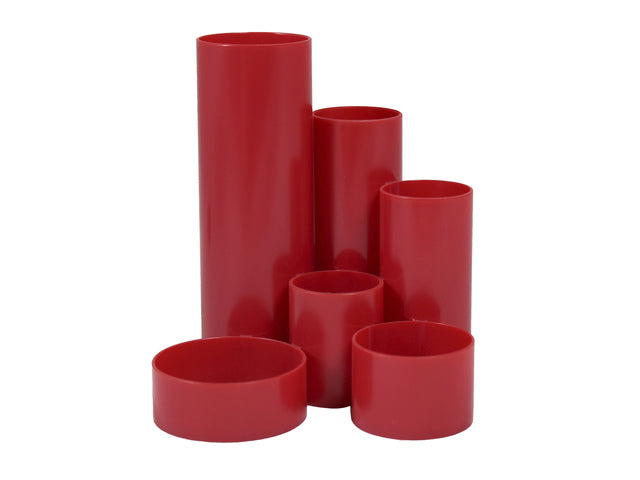 Pennenbak Westcott 6-vaks 12x13,5x15cm rood