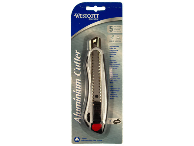 Snijmes Westcott 18mm aluminium met schuifsluiting