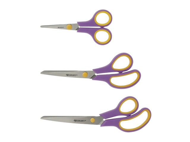 Scharenset Westcott Easygrip 3dlg 14/20/24,5cm cassis / meloengeel RVS