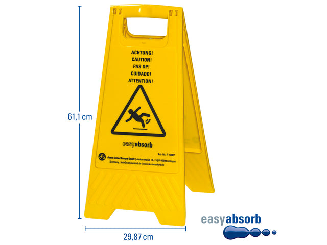 Waarschuwingsbord Easy Absorb tweezijdig, opvouwbaar.