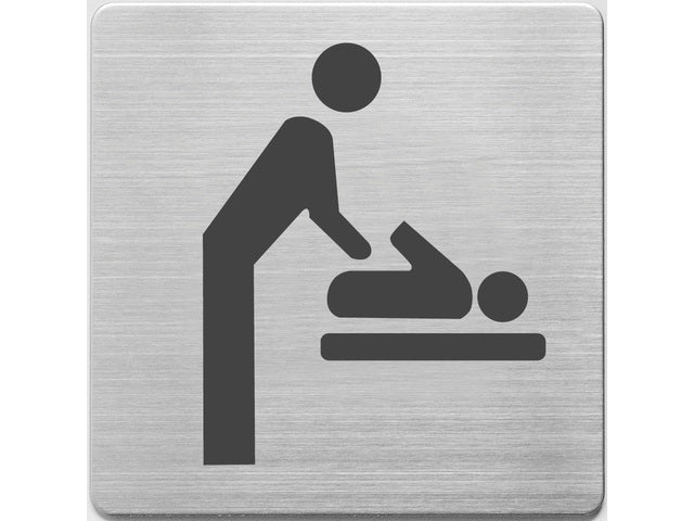 Pictogram Alco RVS 90x90x1mm - WC babyruimte -