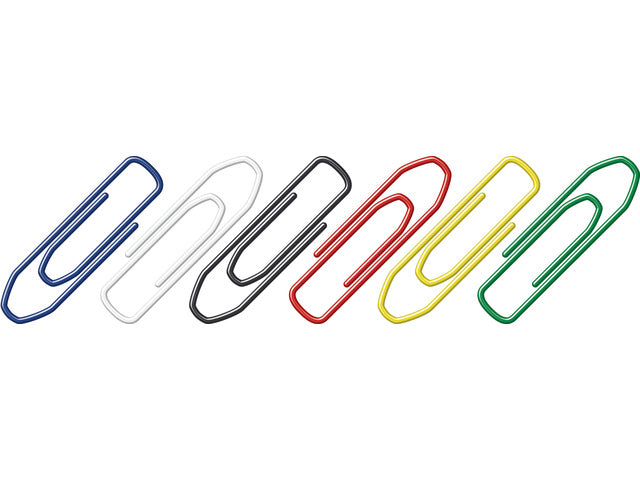 Paperclips Alco 26mm rechthoekig assorti kleuren 125 stuks in doos