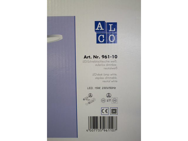 Bureaulamp Alco wit LED 230V 15W dimbaar 46,4cm