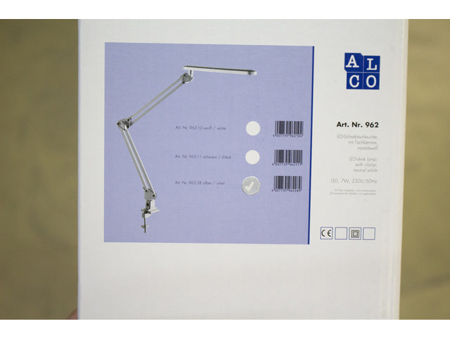 Bureaulamp Alco zilver LED met klem 230V 7w 50cm