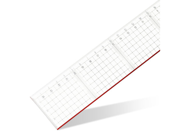 Snijliniaal Aristo 50cm plexiglas met stalen kant