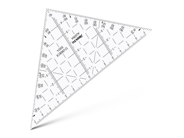 Geodriehoek Aristo 14 cm transparant flexibel zonder facet