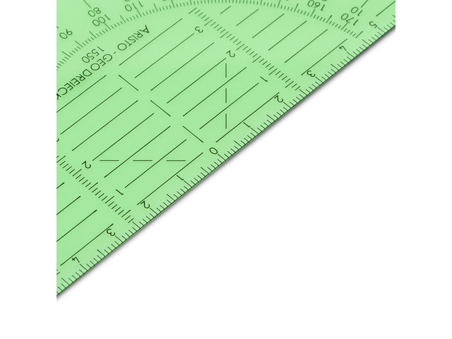 Geodriehoek Aristo 14 cm flexibel groen