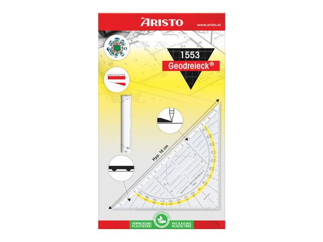 Geodriehoek Aristo 14 cm met greep