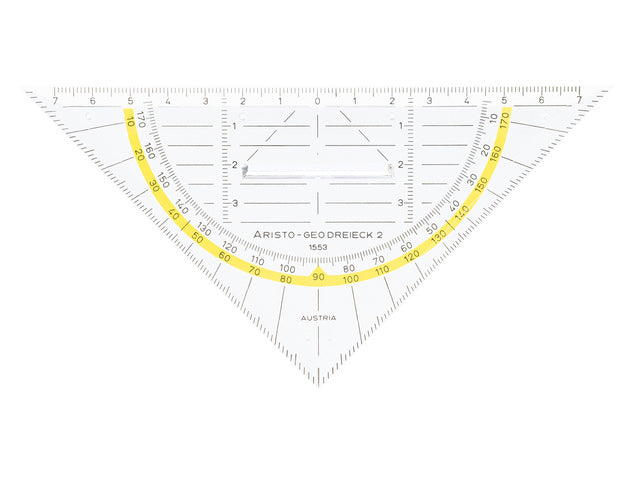 Geodriehoek Aristo 14 cm met greep