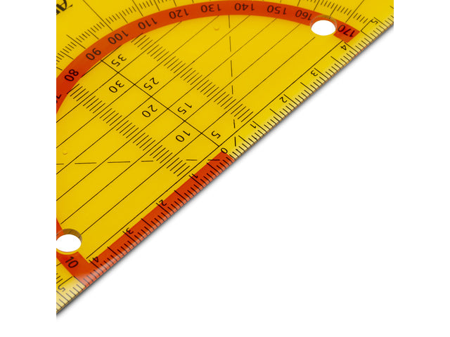 Geodriehoek Aristo GEOflex 14cm flexibel Neon oranje