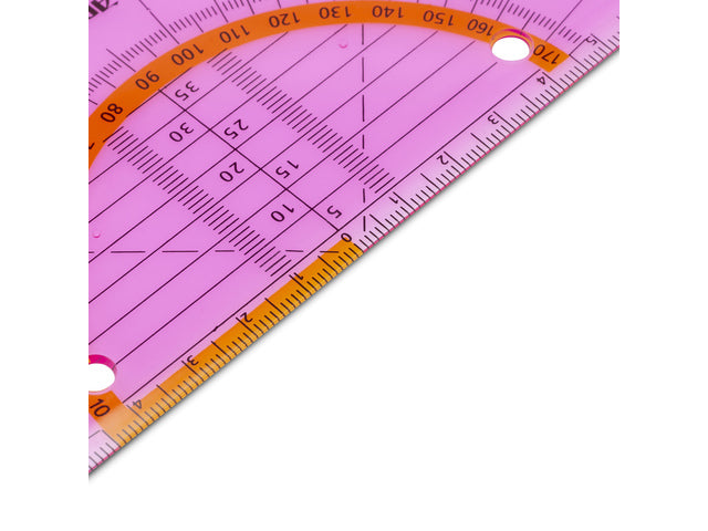 Geodriehoek Aristo GEOflex 14cm flexibel Neon roze