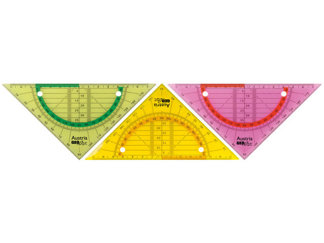 Geodriehoek Aristo GEOflex 14cm flexibel neonkleuren