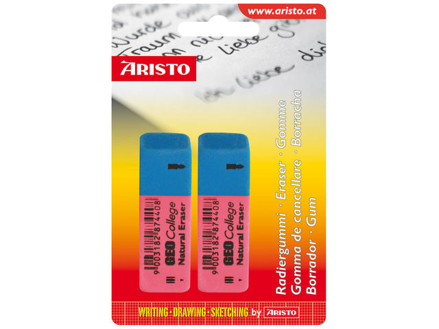 Gum Aristo Geo College rood/blauw 2 stuks op blister