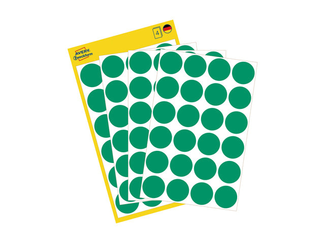 etiket Zweckform 18mm rond 4 vel a 24 etiketjes groen