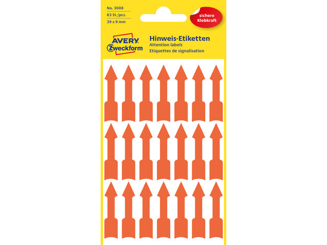 etiket Zweckform 39x9mm pijl 4 vel a 21 etiketjes