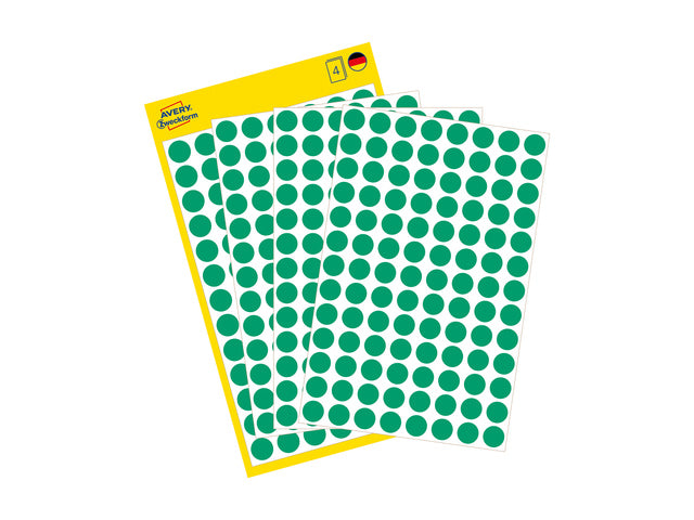 etiket Zweckform 8mm rond 4 vel a 104 etiketjes groen