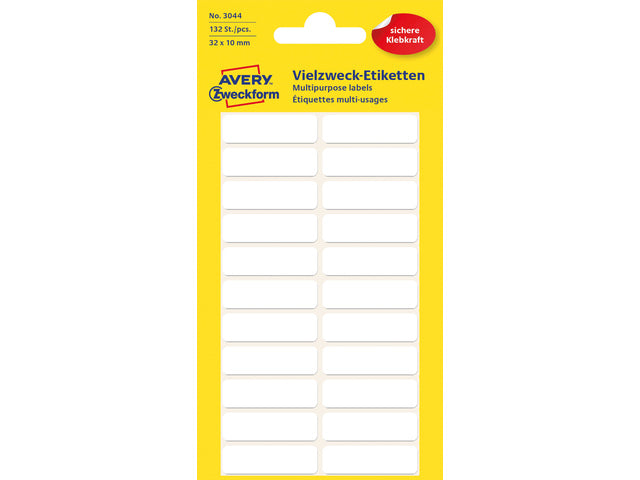 Etiket Zweckform 32x10mm met blister a 132 etiketjes