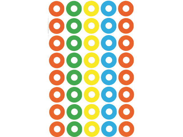 versterkingsringen Zweckform 13mm assorti blister 4 vel