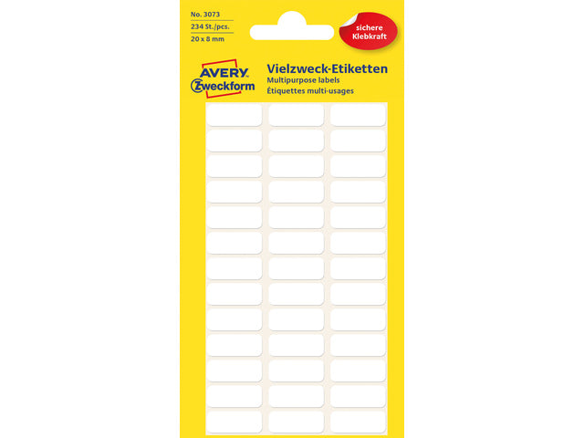 Etiket Zweckform 20x8mm met blister a 234 etiketjes