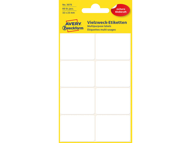 Etiket Zweckform 32x23mm met blister a 60 etiketjes