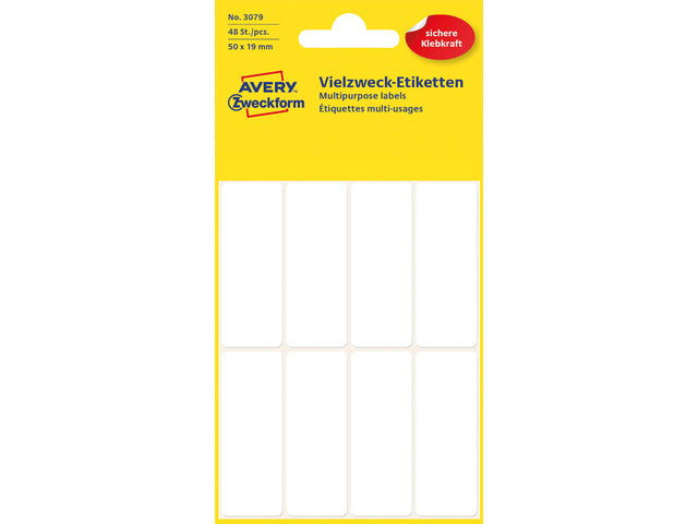 Etiket Zweckform 50x19mm met blister a 48 etiketjes